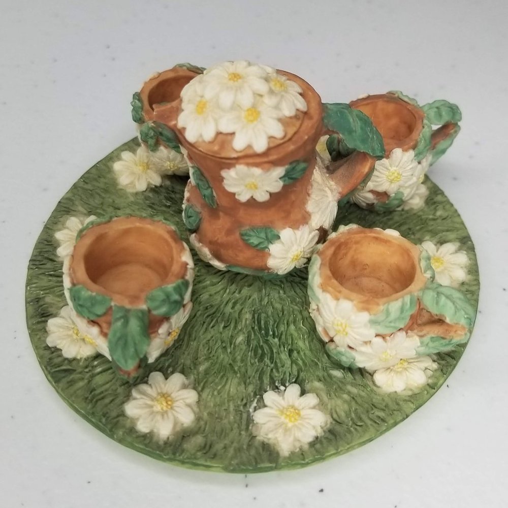 Miniature Floral Tea Set Collection 1996 Young's 7 pieces